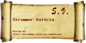 Strommer Valéria névjegykártya